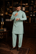 Premium Wash & Wear Shalwar Kameez-Light Aqua