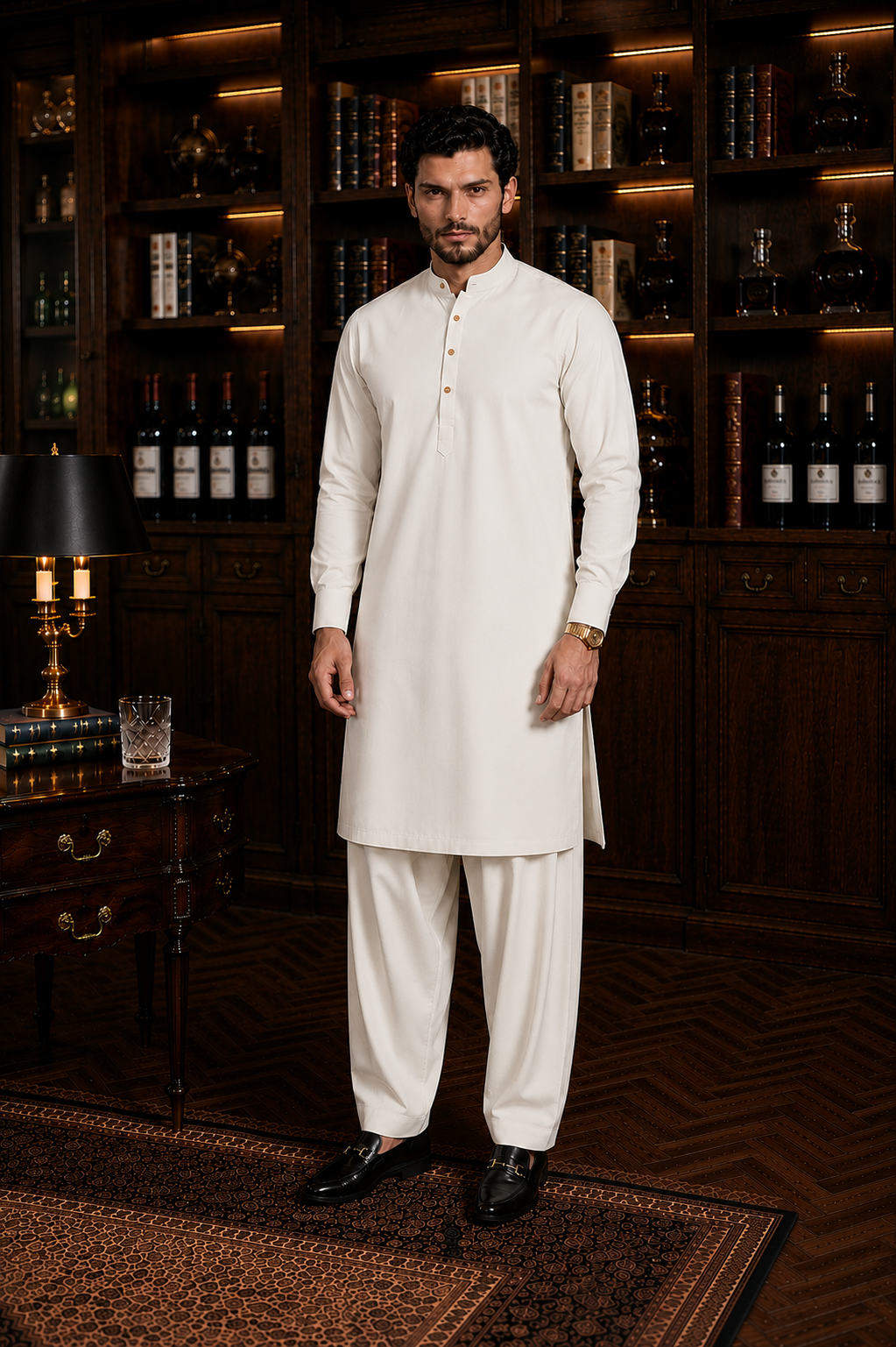 Premium Wash & Wear Shalwar Kameez-Off White
