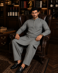 Premium Wash & Wear Shalwar Kameez-Gray