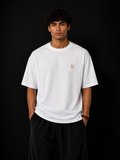 Richard Official Oversized White T-Shirt with gold IR monogram embroidery
